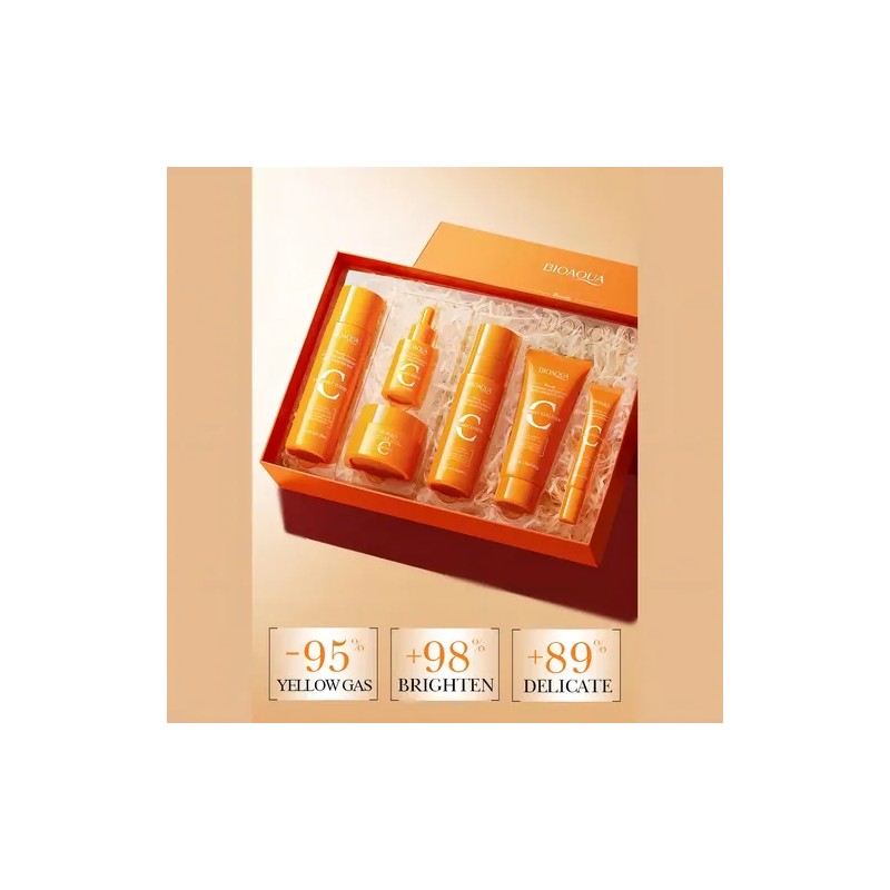 Kit Facial 6 Piezas Vitamina C Acido Con Hialuronico Bioaqua