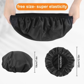 Shower Cap for Women, Reusable Sleep Cap, Silk Hood for Sleeping, Adjustable 3-Layer Women's Shower Cap for Salon, Spa, Travel, Hotel, Shower, Braids, Transparent