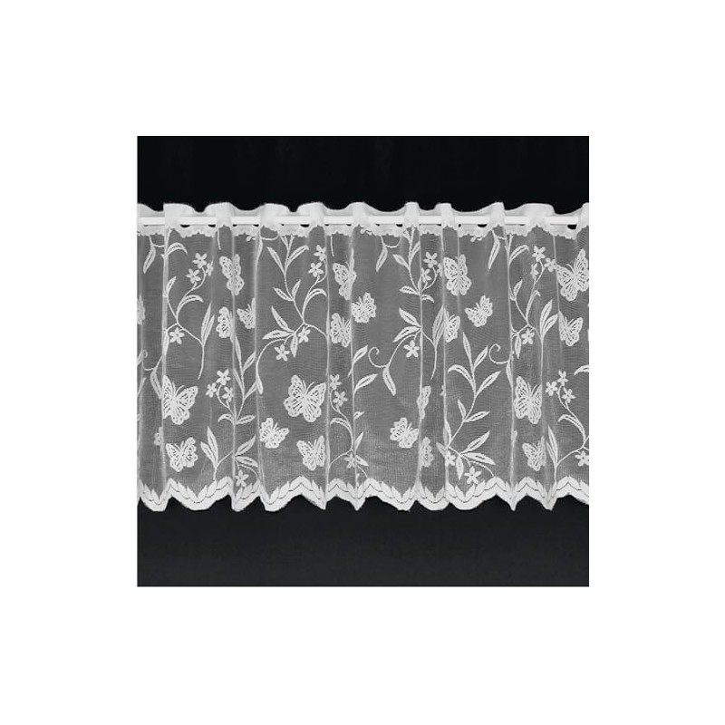 Nancy's Linens Meadow Lace Cafe Net Curtains White in 12",18"
