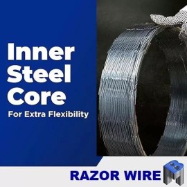 Bobco Metals Razor Wire Razor Barbed Wire Galvanized Steel 18" 1 Coils 50 Ft Per Roll CBT-65