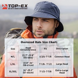 TOP-EX Mens Waterproof Bucket Hat for Walking Golf Safari Rain Hats Lightweight UPF 50+ Sun Hat Packable All Weather Hat Windproof Chin Strap Size Adjustable Navy Blue L/XL