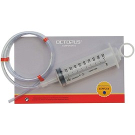 100ml Dosing Syringe with Dosage PVC Clear Pipe, Flexible, Plastic Hose Pipe Tube PVC Plastic Syringes, Feeding Syringe Marinade Injector with 1 Pair Vinyl Gloves, 150 cm PVC-Schlauch