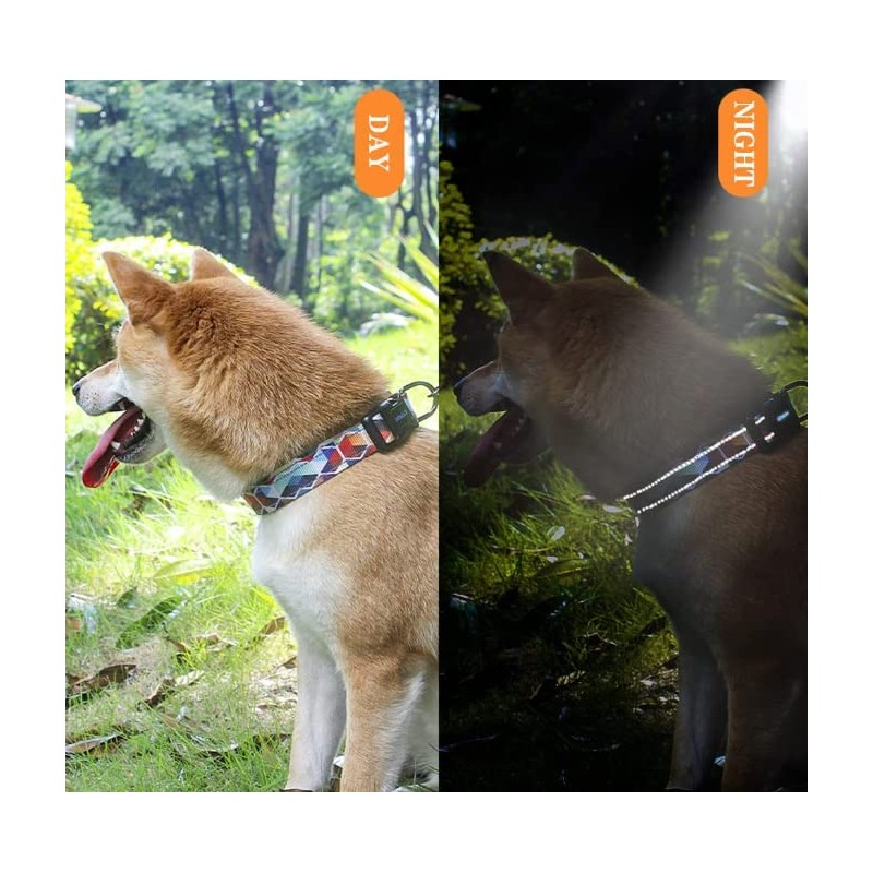 Cosyhomelondon adjustableCollar with Patternsa and reflective lines, Soft Comfy Pet