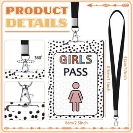 Sabary 6 Sets Hall Pass Lanyards and School Passes Set Unbreakable Wooden Bathroom Passes for Classrooms Hall, Restroom, Library, Office and Nurse School Teacher Supplies Gift(Black Color)