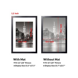 Annecy 16x24 Picture Frame Black（2 Pack）, 16 x 24 Picture Frame for Wall Decoration, Classic Black Minimalist Style Suitable for Decorating Houses, Offices, Hotels