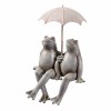 Hi-Line Gift Ltd. Couple Frogs Edge Sitting Statue Under Umbrella