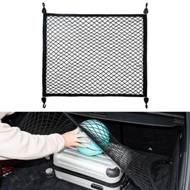 VEHIRIE Cargo Net Trunk Net Organizer for SUV Elastic Storage Mesh Net with ABS Hooks Stretches from 80x60cm to 180x120cm Tailgate Net Accessories for Pickup Truck