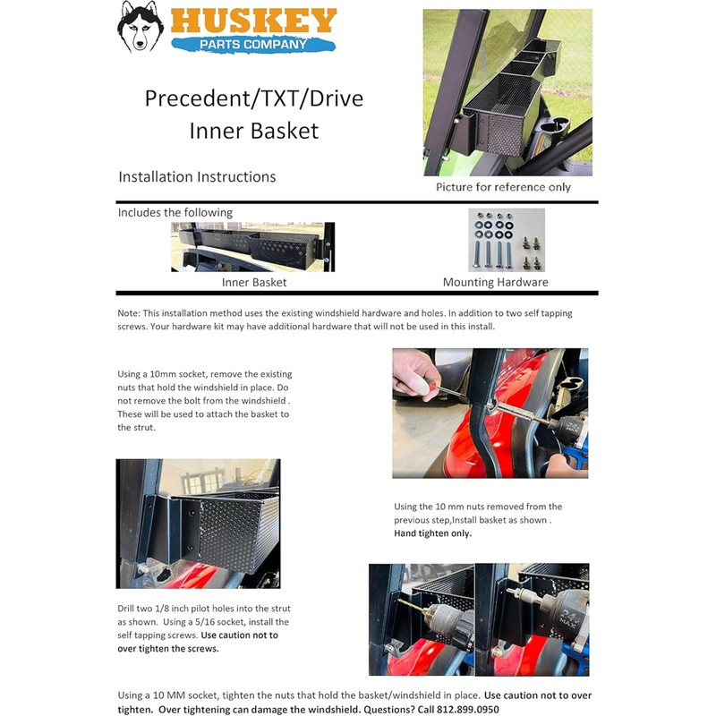 Huskey Golf Cart Baskets Front,One Piece Design Golf Cart Storage