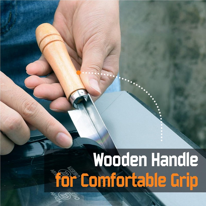 Handmade Caulk Remover Tool with Wood Handle – Heavy Duty