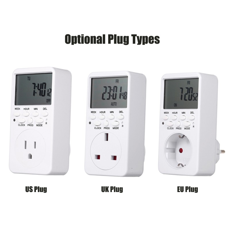 Digital Timer Switch Socket LCD Display Plug-in Programmable Time Switch