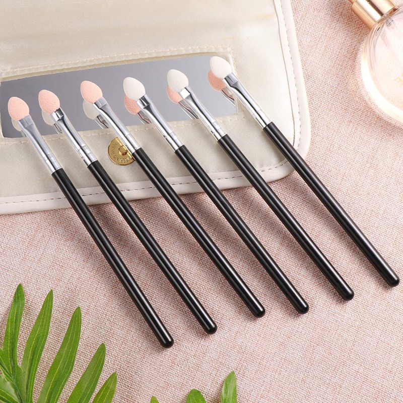 Beaupretty Eyeshadow Sponge Applicators Plastic Handle Makeup Eyeshadow Brush Applicators