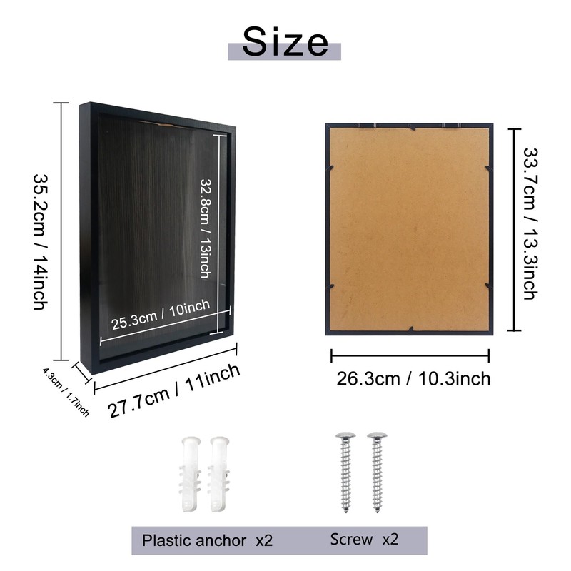 Hodeframe 11x14 Wine Cork Shadow Box with Slot on Top,