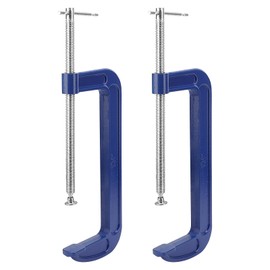 SENJEOK 2 PCS 12 Inch C Clamps, Malleable Iron G Clamps with 10 Inches Jaw Opening, C Clamp Brakes for Woodworking, Welding