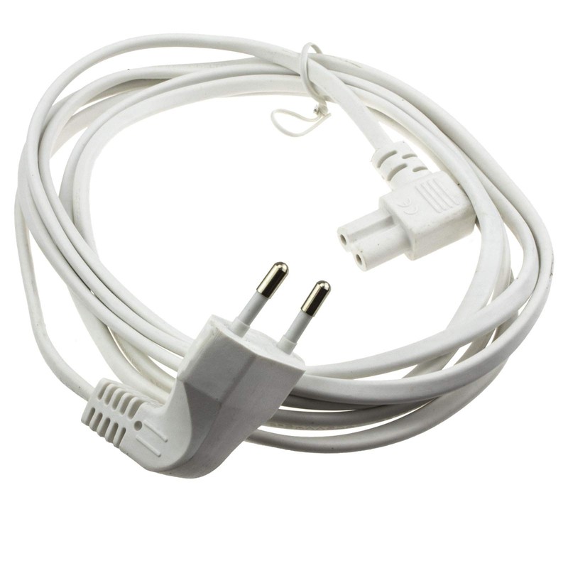 Right Angled 2-Pin Euro Plug to Figure of 8 C7