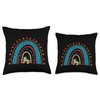 Cool Roller Skating Skate Girl Rainbow Heart Throw Pillow