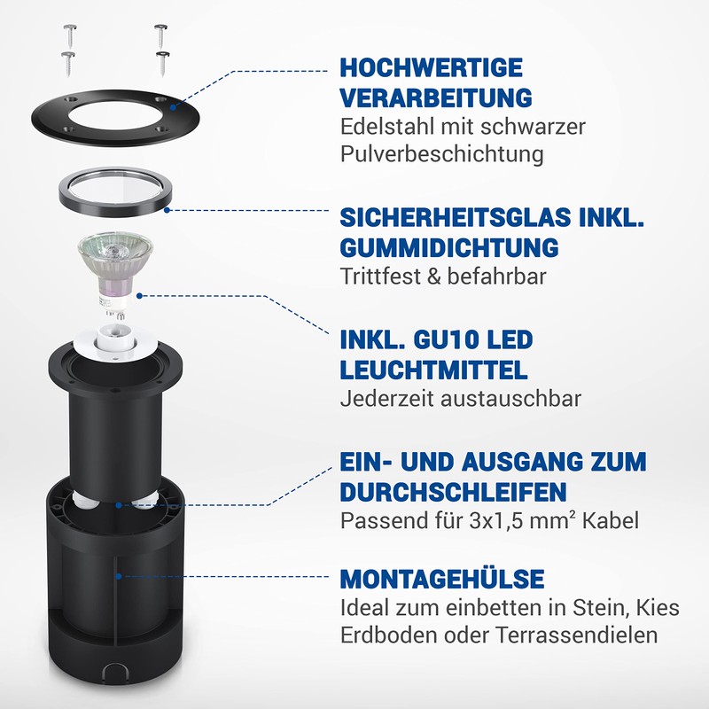 lambado® LED Floor Spotlight for Outdoor Use with RGB Colour