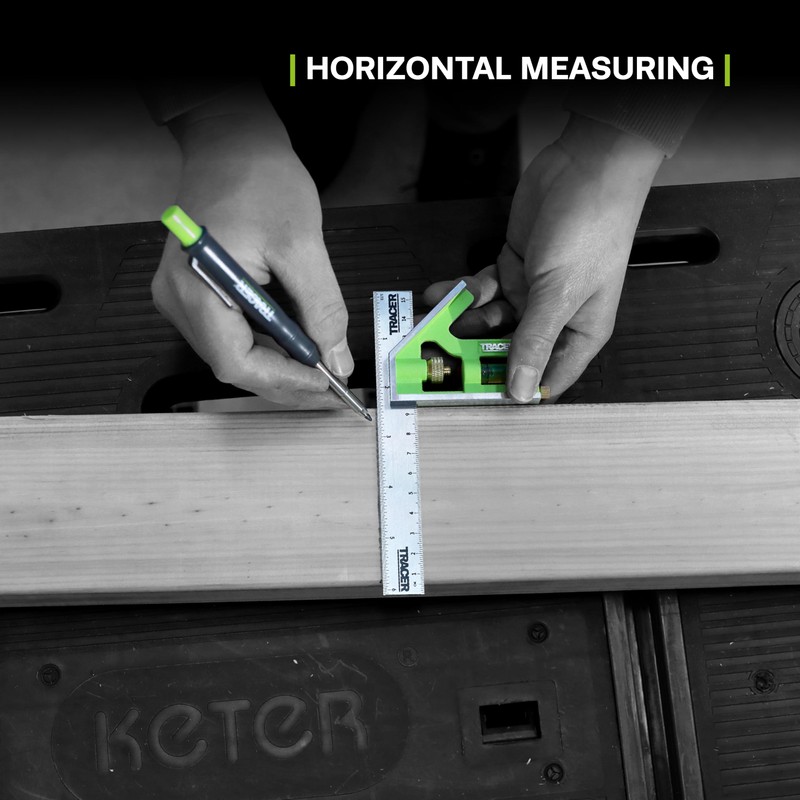 TRACER Combination Square 150mm (6 Inch). 45/90 degree Measuring Tool
