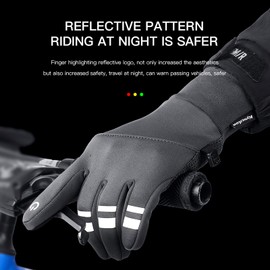 HUAME Winter Thermal Gloves, Waterproof Windproof Touch Screen Gloves, for Men Women Cold Weather Cycling Hiking Running (Grey, Small)