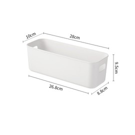 Plastic Storage Box, 28 cm, Small Storage Baskets, Tight Storage Organiser Box, Baskets, Storage for Shelf, Kitchen, Bathroom, Plastic Box (White, 28 x 10 x 11 cm/6 Pack)