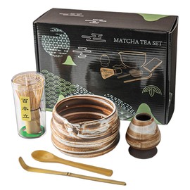 Dmnnlp 5pcs Matcha Whisk Set, Matcha Tea Set with Whisk and Bowl, Scoop & Holder, Matcha Making Kit for Traditional Japanese Tea Ceremony, Ideal for Tea Lover