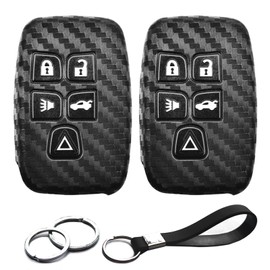 INFIPAR 2pcs Compatible with Land Rover Key Fob Cover Case Key Chain fit for Land Rover Range Rover Evoque Sport Velar Discovery LR2 LR4 Jaguar FPace FType XE XF XFR XFR-S XJ XJR XK Accessories Shell