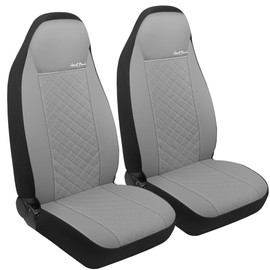 GIANT PANDA Front Seat Covers for Bucket Seats, Faux Leather Seat Covers Universal for Most Cars SUV and Mini Van (Grey)