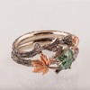 Luyona Natural Moss Agate Ring for Women 925 Sterling Silver