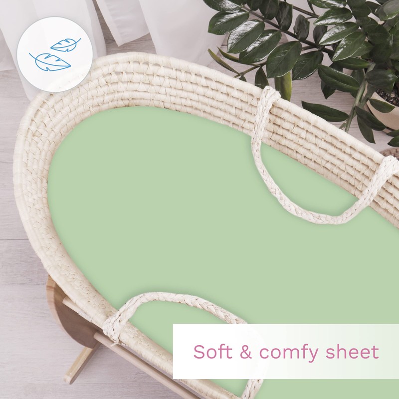 100% Cotton Baby Moses Basket Fitted Sheet/Jersey Oval Shape Sheet