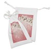 Ambesonne Coral Fabric Pouch Set of 2, Blossoming Tree Branch