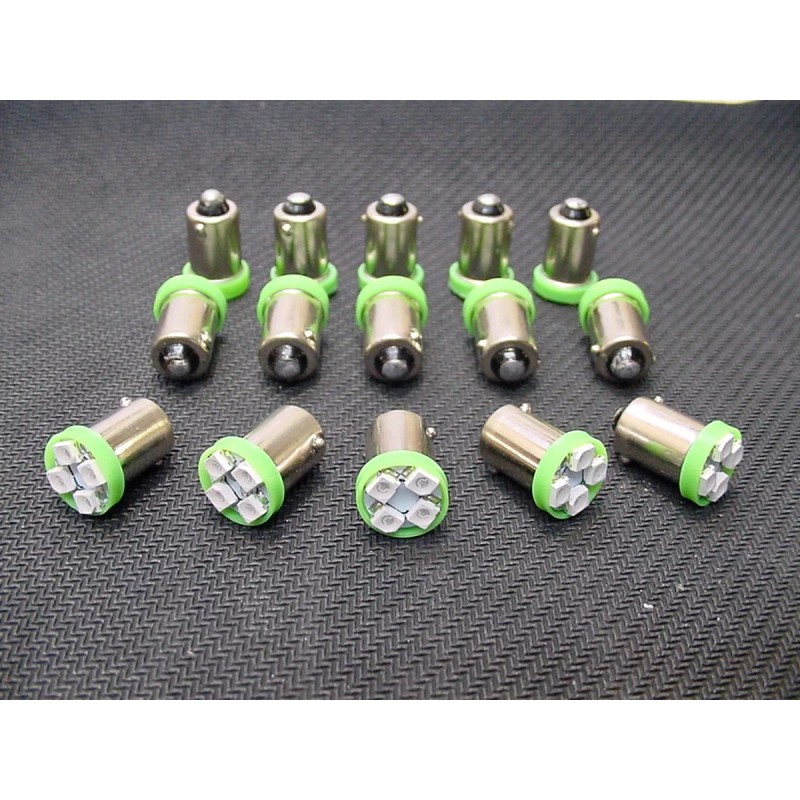 Lumiglow 15 BRIGHT Green LED Instrument Panel Dashboard BA9S 1815