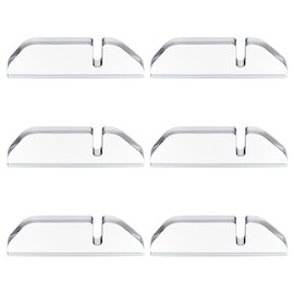 FREEBLOSS 6 PCS Acrylic Display Stand Two Part Clear Acrylic Picture Holder Plate Stands Card Holder Display Stand with Grooved Design for Frame, Easel, Plate, Magazines 3.8'' x 1.2''