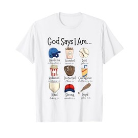 God Says I Am Baseball Christian Jesus Bible Verse Religious T-Shirt
