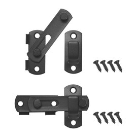 M METERXITY 2-Pack Flip Latch Gate Latches 1.97Inch Stainless Steel Gate Latches with Screws Safety Sliding Door Lock for Door/Window/Toilet/Fence/Drawer [Black]