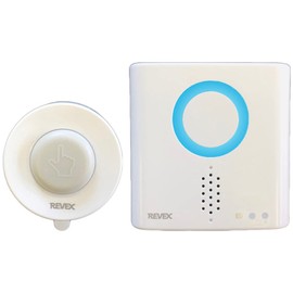Revex XPN Series XPN710A Wireless Chime Transmitter/Receiver Set, Waterproof, Embossed Button, For Additional Use, Light/Sound Call Chime, For Restaurants, Hospitals, Nursing