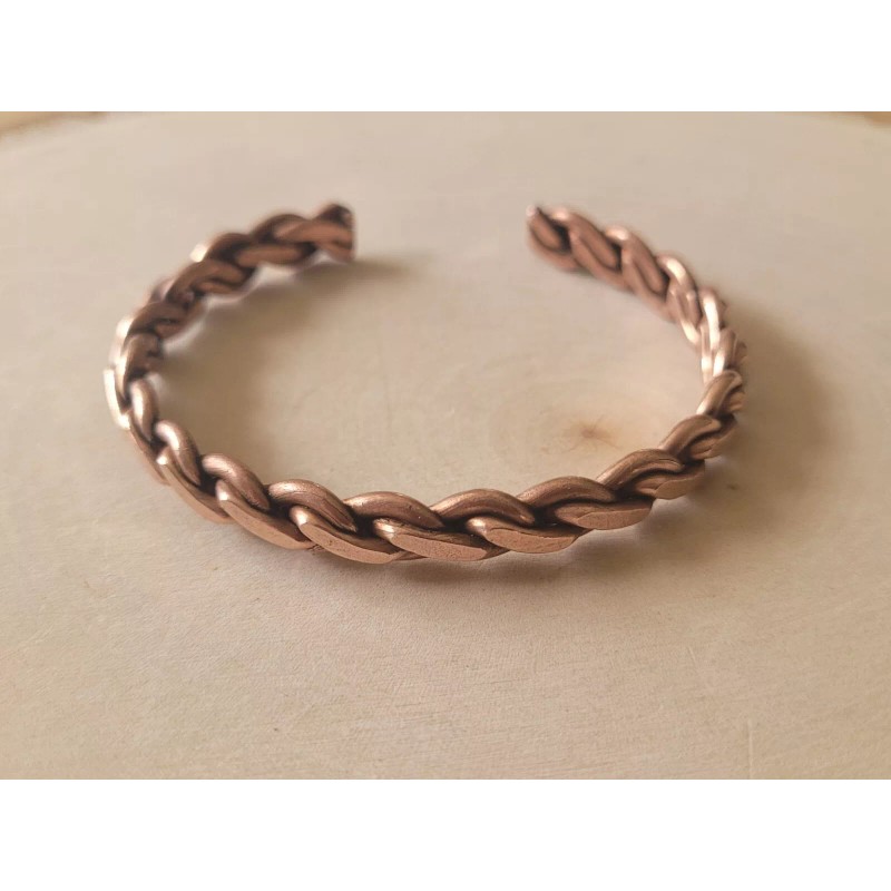 Pure Copper Bracelet Solid Heavy Twist Arthritis Pain Therapy Healing