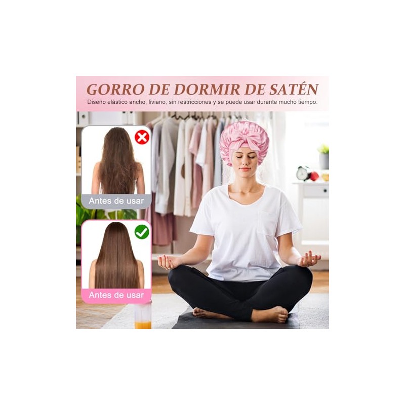 2 Pcs Gorro de Seda para Dormir, Gorro De Dormir