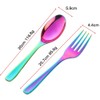 Bisda Buffet Serving Spoon Fork, Stainless Steel 10 Inch Rainbow