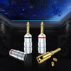 Cleqee 8pcs 24K Gold Plated Banana Plug Screw-in Solderless Terminal