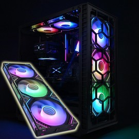 DS Wireless Assembled Case Fans, Case Fans, 120MM LED Fans for PC Case, Computer CPU Cooler, Liquid Cooled Radiators System, Compatible with ASUS Aura, MSI Mystic Light (3Pack RGB Fans, G Series)