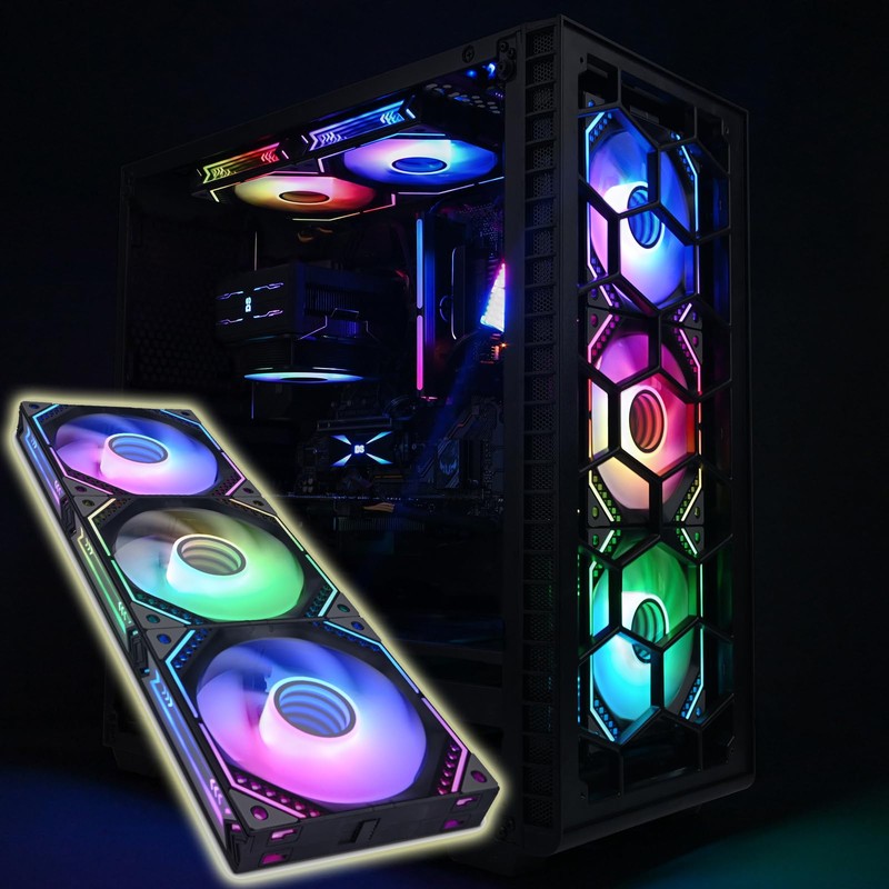 DS Wireless Assembled Case Fans, Case Fans, 120MM LED Fans