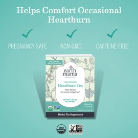 Earth Mama Organic Heartburn Tea Bags for Occasional Pregnancy Heartburn, 16-Count (2-Pack)