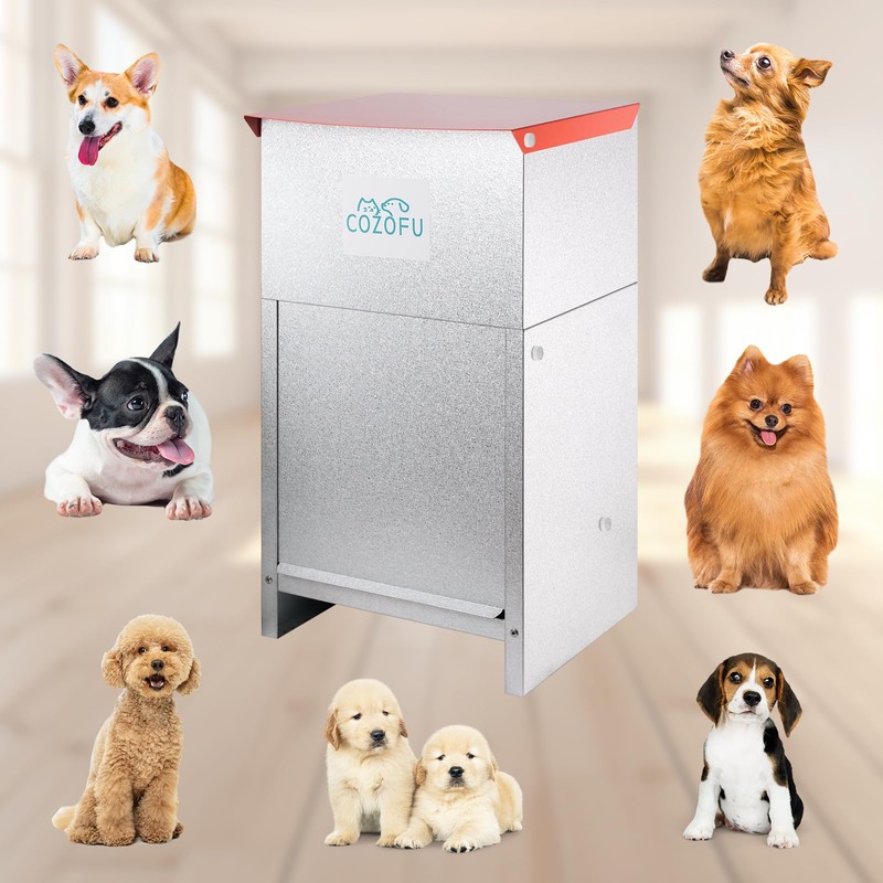 COZOFU Dog Feeder - Galvanized Metal Pet Food Station for