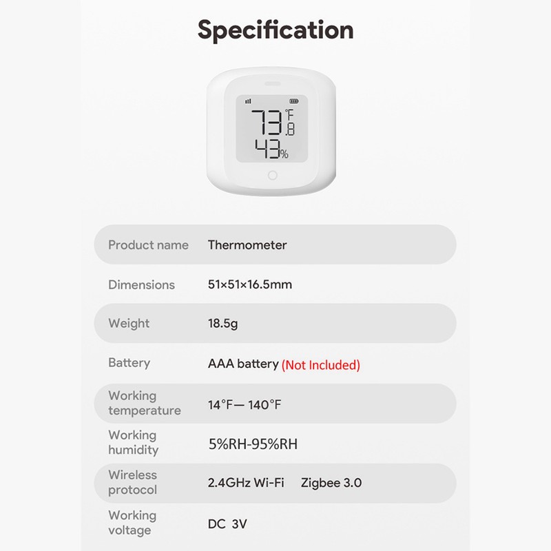 Smart Temperature and Humidity Sensor LCD Digital Display High Accuracy