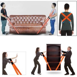 2-Person Lifting and Carrying System, Lifting and Carrying Strap - Easy Lifting, Carrying, Moving Furniture, Household Appliances, Mattresses for Items, Black