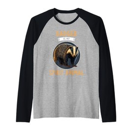 Badgers Badger is My Spirit Animal Raglan Baseball Tee