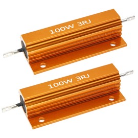 Bonsicoky 2 Pcs 3 Ohm 100W Wirewound Resistors, Aluminum Shell Resistor for Doorbell, Led, Power Supply Equipment