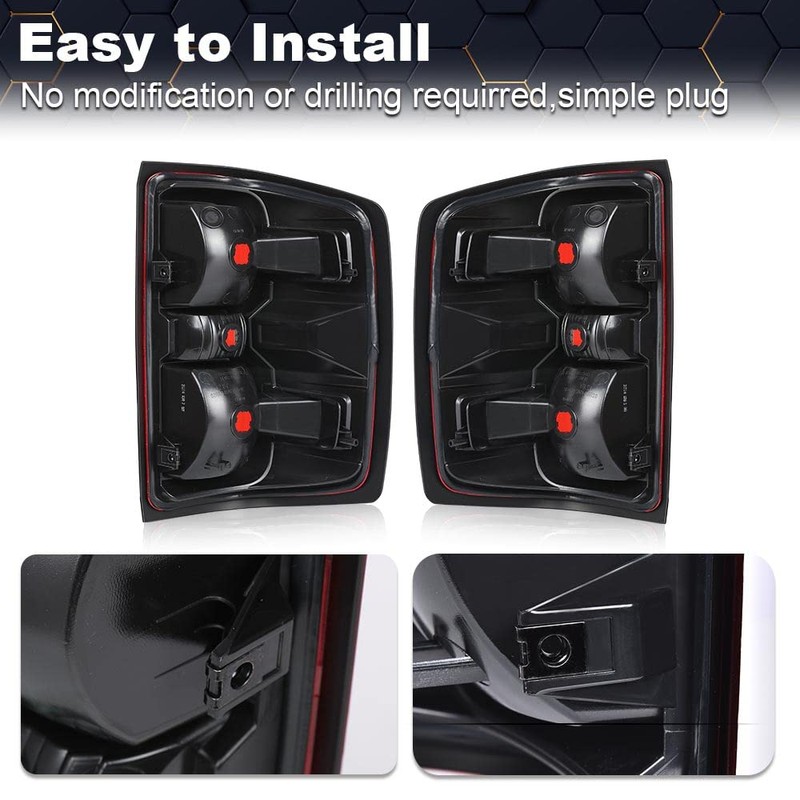 PIT66 Tail Lights，Fit Chevy Silverado 1500 2014-2018/Silverado 2500 HD 3500