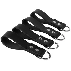 Heavy Duty Leather Tool Belt Accessories (Suspender Loop Attachment 4-Pack) (BLACK COLOR)