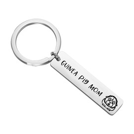 Guinea Pig Mom Keychain Cute Cavy Keyring Funny Guinea Pig Lover Gift (Keychain)