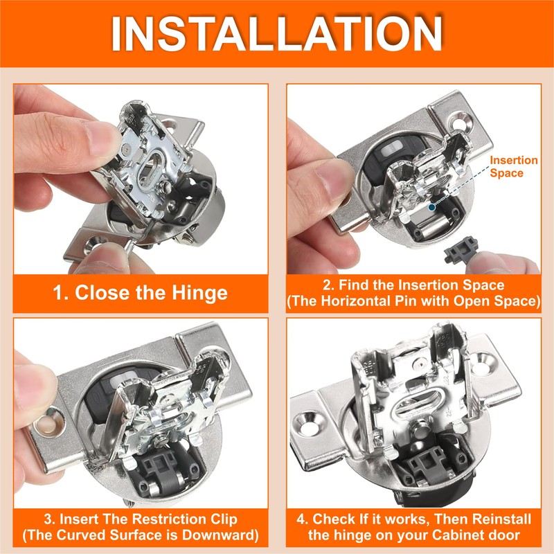 Blum 38C315B3 Blumotion 86 Degree Angle Restriction Hinge Clip, Nylon